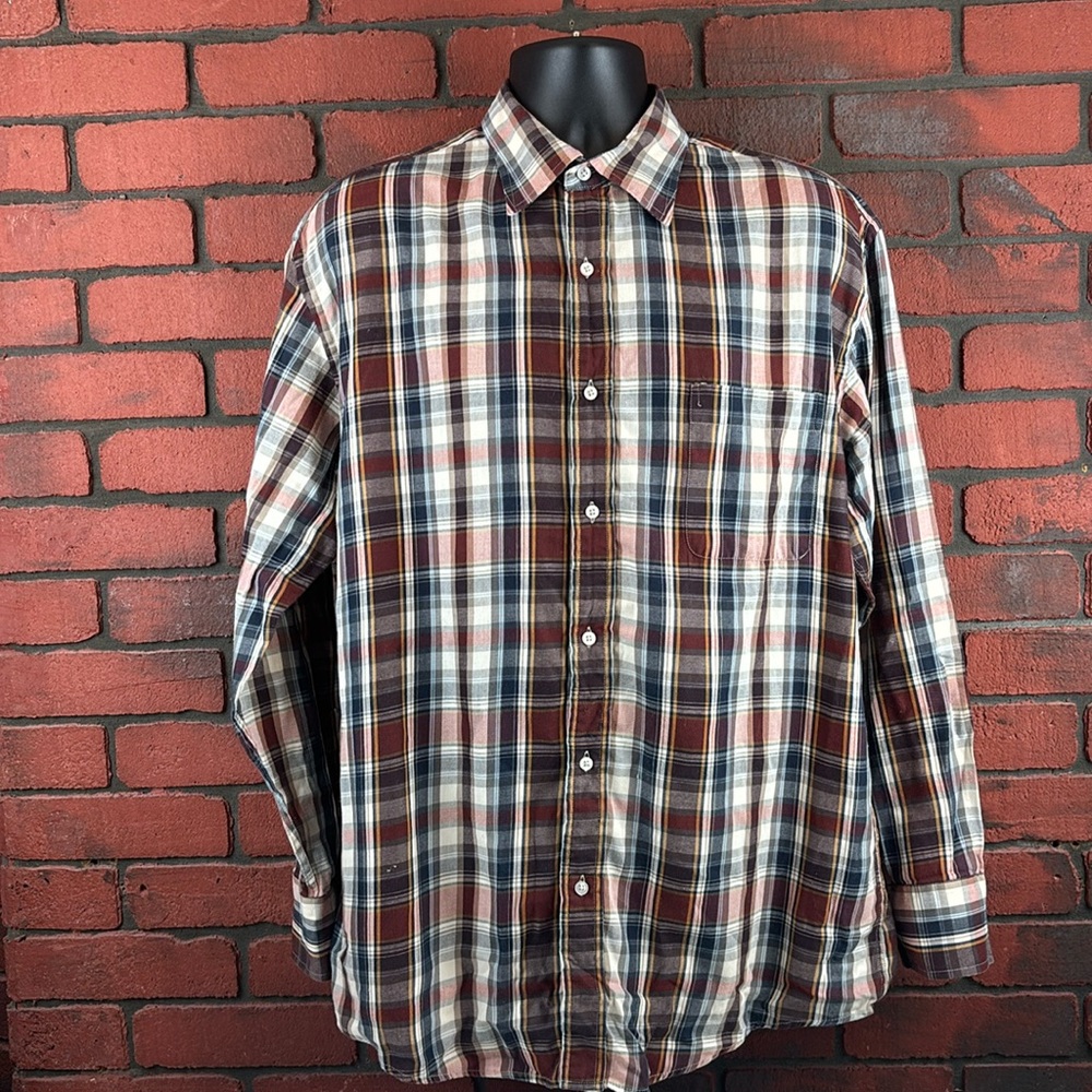 Bogari Shirt‎ Mens XL Plaid Casual Button Down